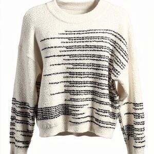 Baltic Born Cream and Black Textured Sweater
